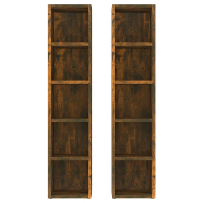 CD Cabinets 2 pcs Smoked Oak 21x16x93.5 cm Engineered Wood