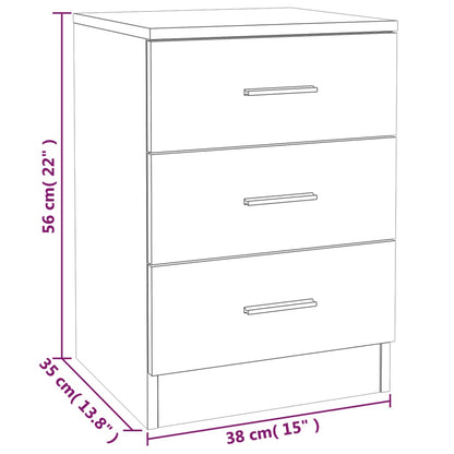 Bedside Cabinet Smoked Oak 38x35x56 cm Engineered Wood