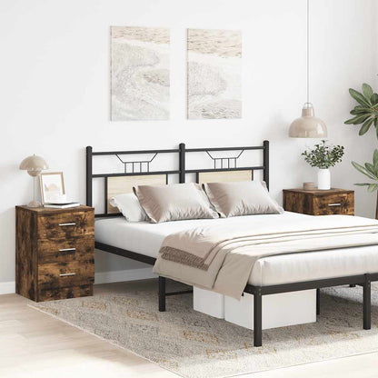 Bedside Cabinets 2 pcs Smoked Oak 38x35x56 cm Engineered Wood
