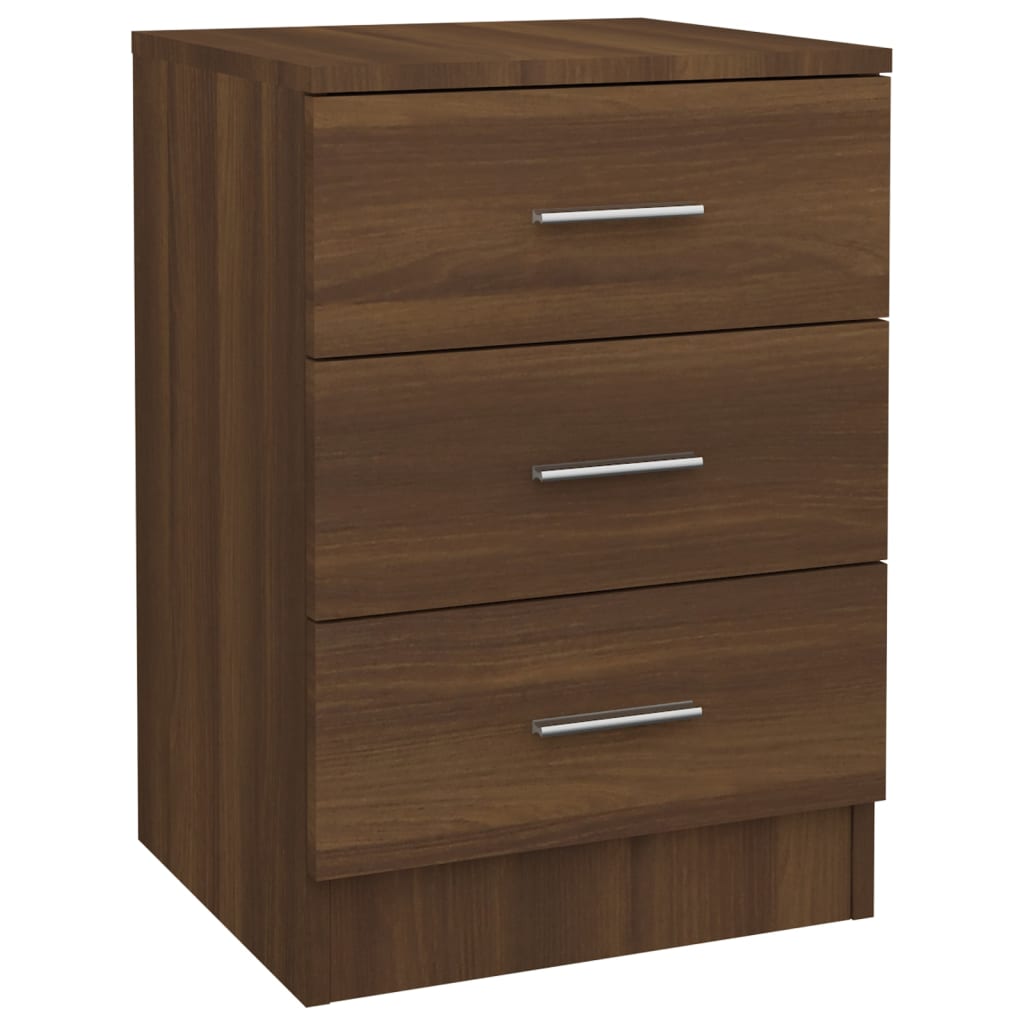 Bedside Cabinet Brown Oak 38x35x56 cm Engineered Wood