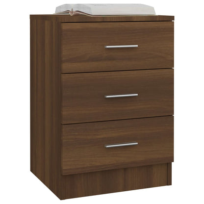 Bedside Cabinet Brown Oak 38x35x56 cm Engineered Wood