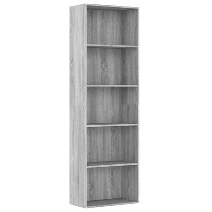 5-Tier Book Cabinet Grey Sonoma 60x30x189 cm Engineered Wood