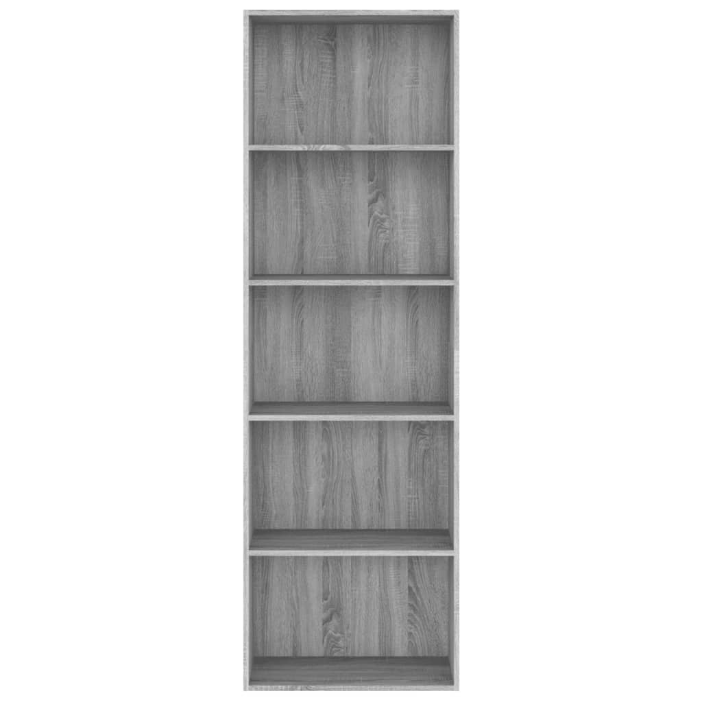 5-Tier Book Cabinet Grey Sonoma 60x30x189 cm Engineered Wood