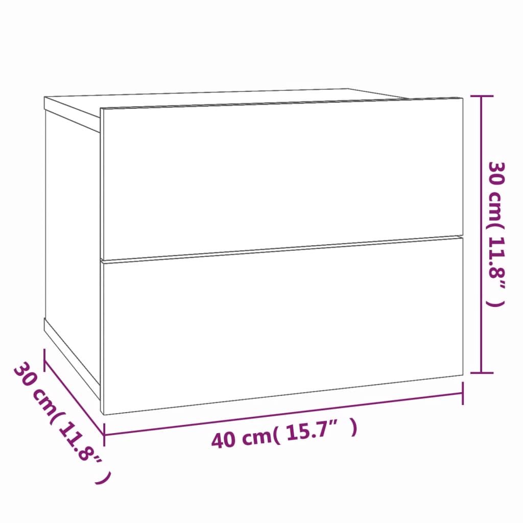 Bedside Cabinets 2 pcs Smoked Oak 40x30x30 cm Engineered Wood