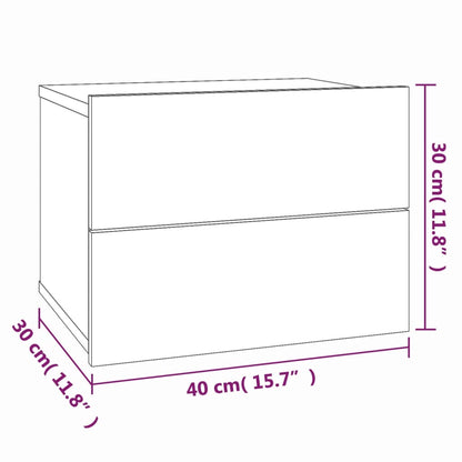 Bedside Cabinets 2 pcs Smoked Oak 40x30x30 cm Engineered Wood