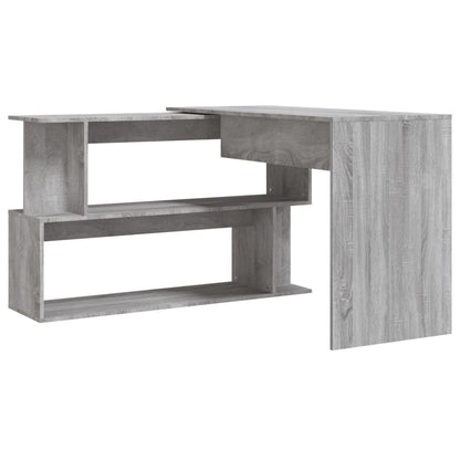 Corner Desk Grey Sonoma 200x50x76 cm Engineered Wood