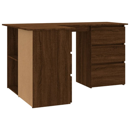 Corner Desk Brown Oak 145x100x76 cm Engineered Wood