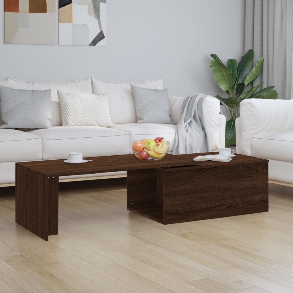 Coffee Table Brown Oak 150x50x35 cm Engineered Wood