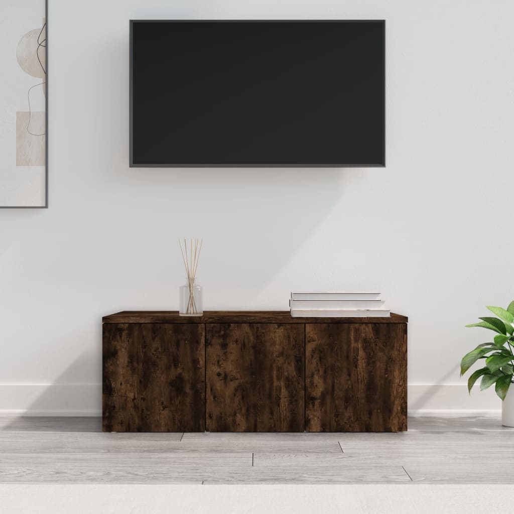 TV Cabinet Smoked Oak 80x34x30 cm Engineered Wood