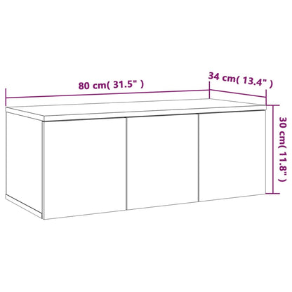 TV Cabinet Grey Sonoma 80x34x30 cm Engineered Wood