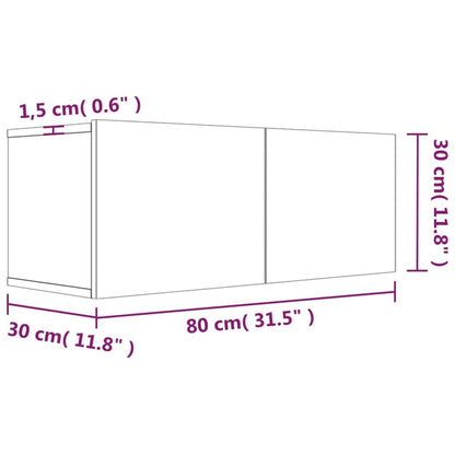 TV Cabinet Smoked Oak 80x30x30 cm Engineered Wood