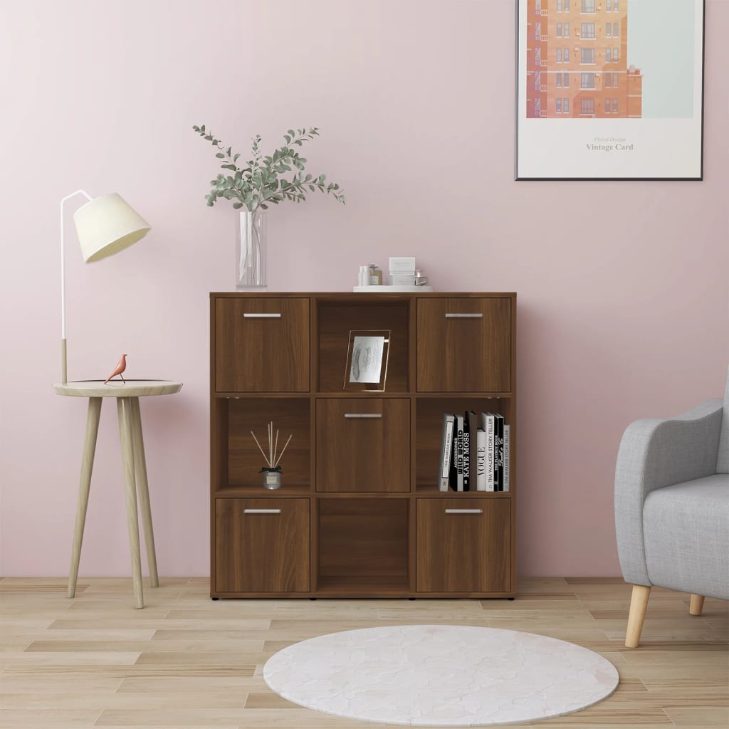 Book Cabinet Brown Oak 90x30x90 cm Engineered Wood