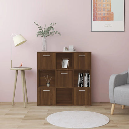 Book Cabinet Brown Oak 90x30x90 cm Engineered Wood