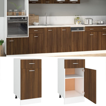 Drawer Bottom Cabinet Brown Oak 40x46x81.5 cm Engineered Wood