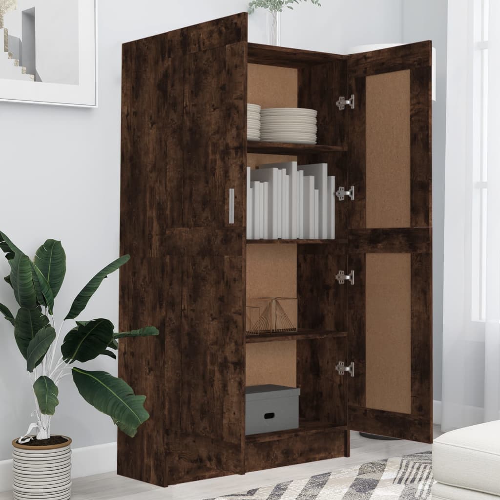 Book Cabinet Smoked Oak 82.5x30.5x150 cm Engineered Wood