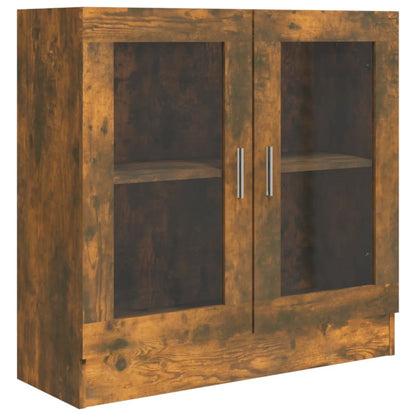 Vitrine Cabinet Smoked Oak 82.5x30.5x80 cm Engineered Wood