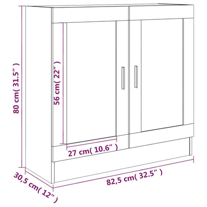 Vitrine Cabinet Smoked Oak 82.5x30.5x80 cm Engineered Wood