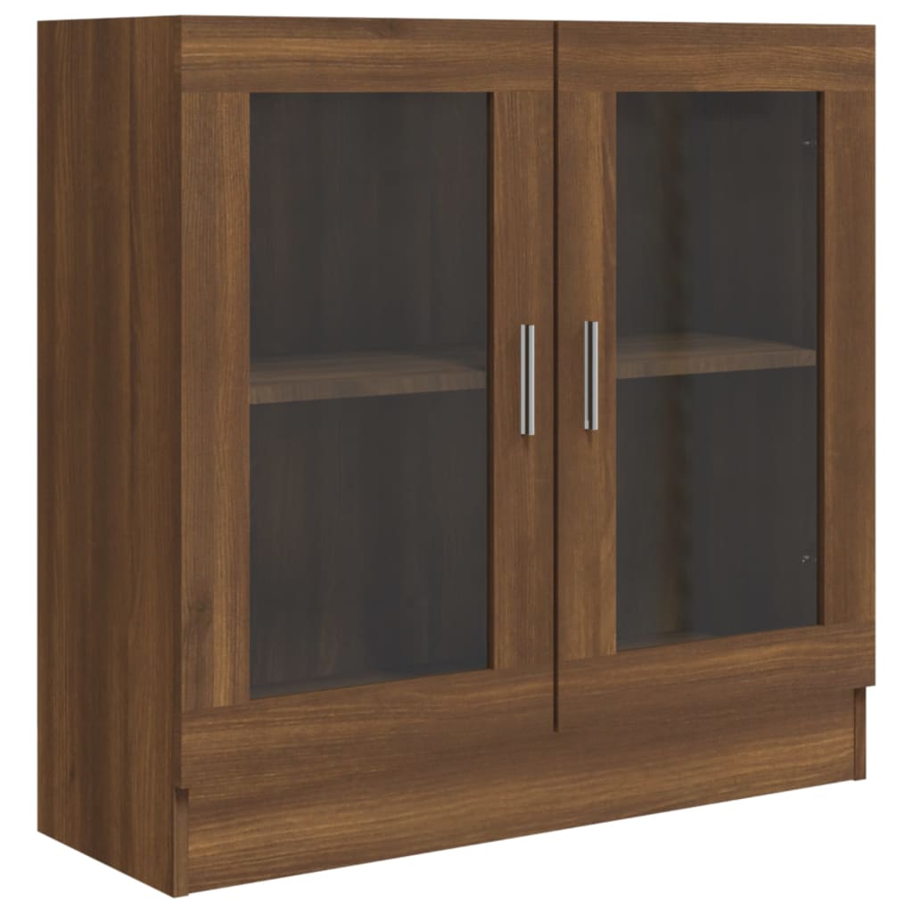 Vitrine Cabinet Brown Oak 82.5x30.5x80 cm Engineered Wood