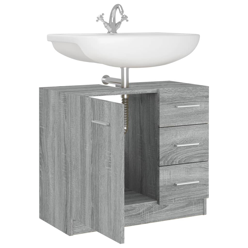 Sink Cabinet Grey Sonoma 63x30x54 cm Engineered Wood