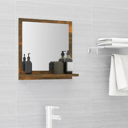 Bathroom Mirror Smoked Oak 40x10.5x37 cm Engineered Wood