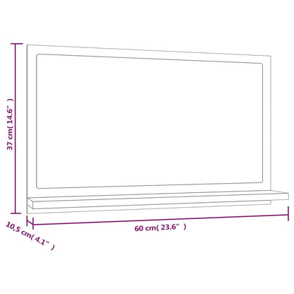 Bathroom Mirror Smoked Oak 60x10.5x37 cm Engineered Wood