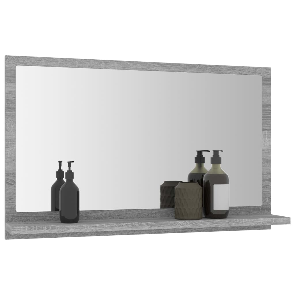 Bathroom Mirror Grey Sonoma 60x10.5x37 cm Engineered Wood