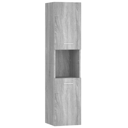 Bathroom Cabinet Grey Sonoma 30x30x130 cm Engineered Wood