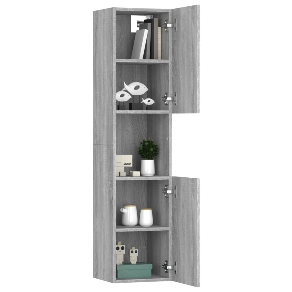 Bathroom Cabinet Grey Sonoma 30x30x130 cm Engineered Wood