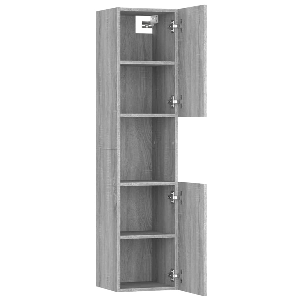 Bathroom Cabinet Grey Sonoma 30x30x130 cm Engineered Wood