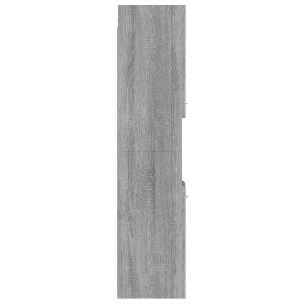 Bathroom Cabinet Grey Sonoma 30x30x130 cm Engineered Wood