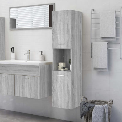 Bathroom Cabinet Grey Sonoma 30x30x130 cm Engineered Wood