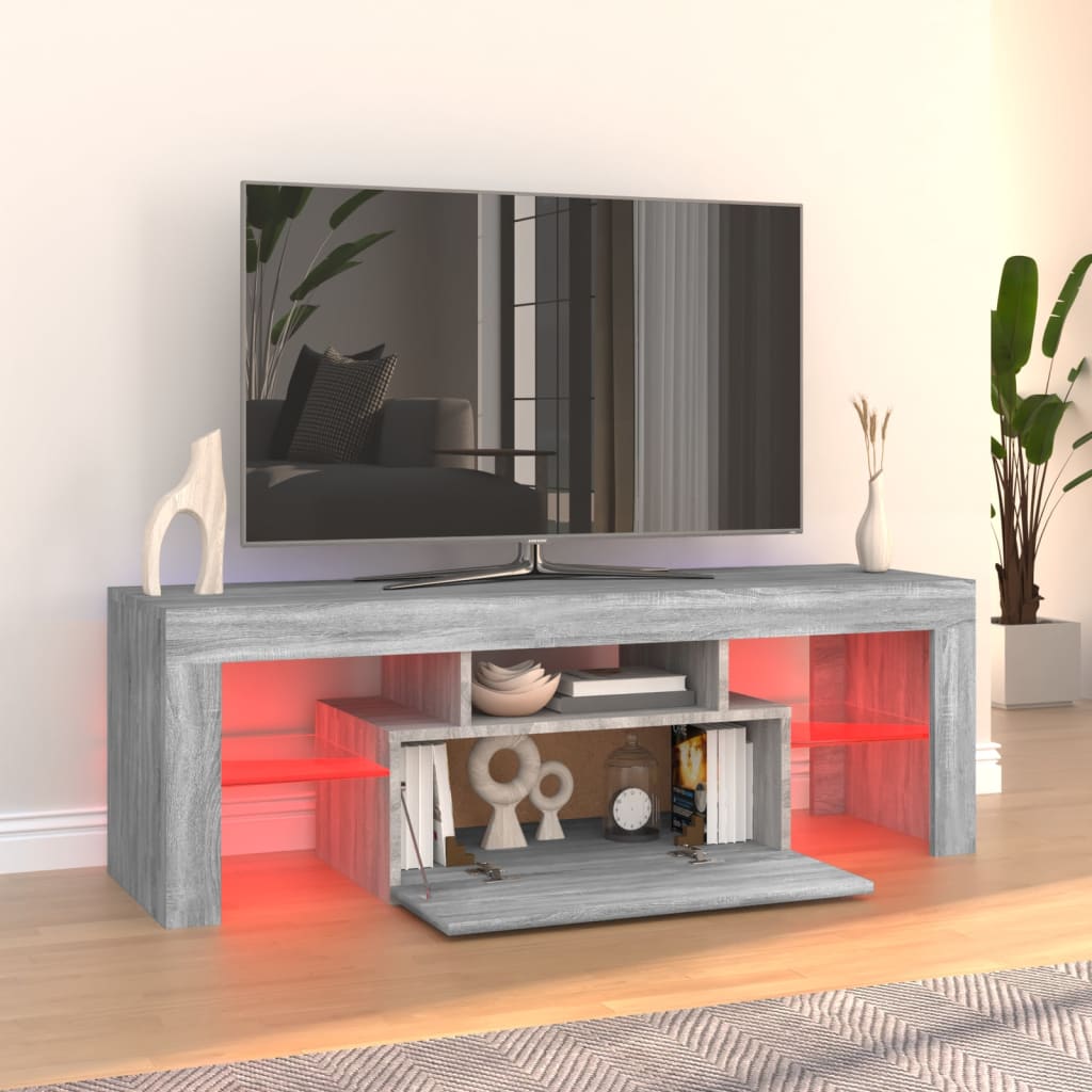 TV Cabinet with LED Lights Grey Sonoma 120x35x40 cm