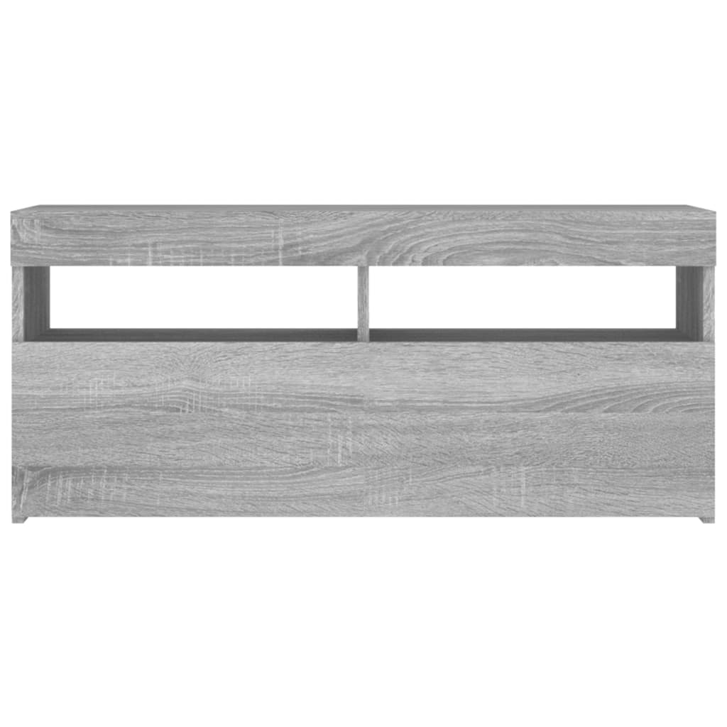 TV Cabinet with LED Lights Grey Sonoma 90x35x40 cm