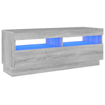 TV Cabinet with LED Lights Grey Sonoma 100x35x40 cm