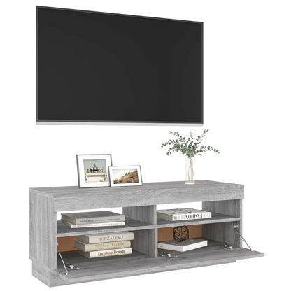 TV Cabinet with LED Lights Grey Sonoma 100x35x40 cm