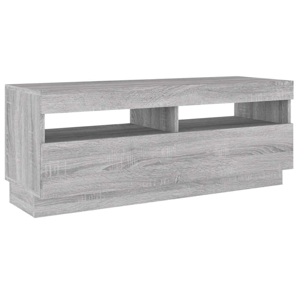 TV Cabinet with LED Lights Grey Sonoma 100x35x40 cm