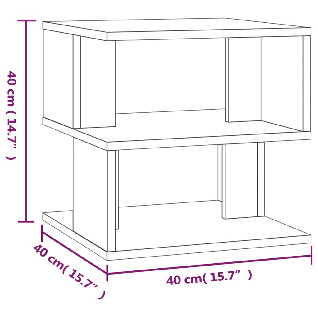 Side Table Smoked Oak 40x40x40 cm Engineered Wood