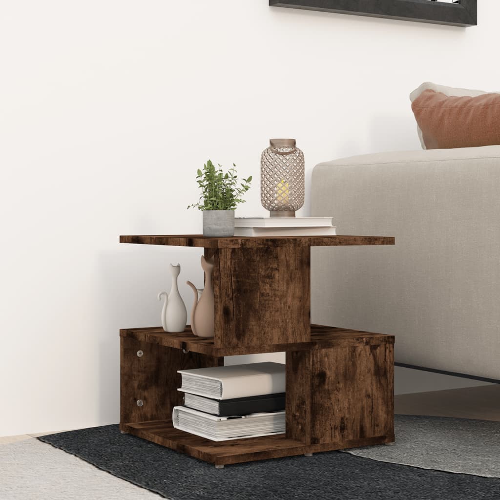 Side Table Smoked Oak 40x40x40 cm Engineered Wood