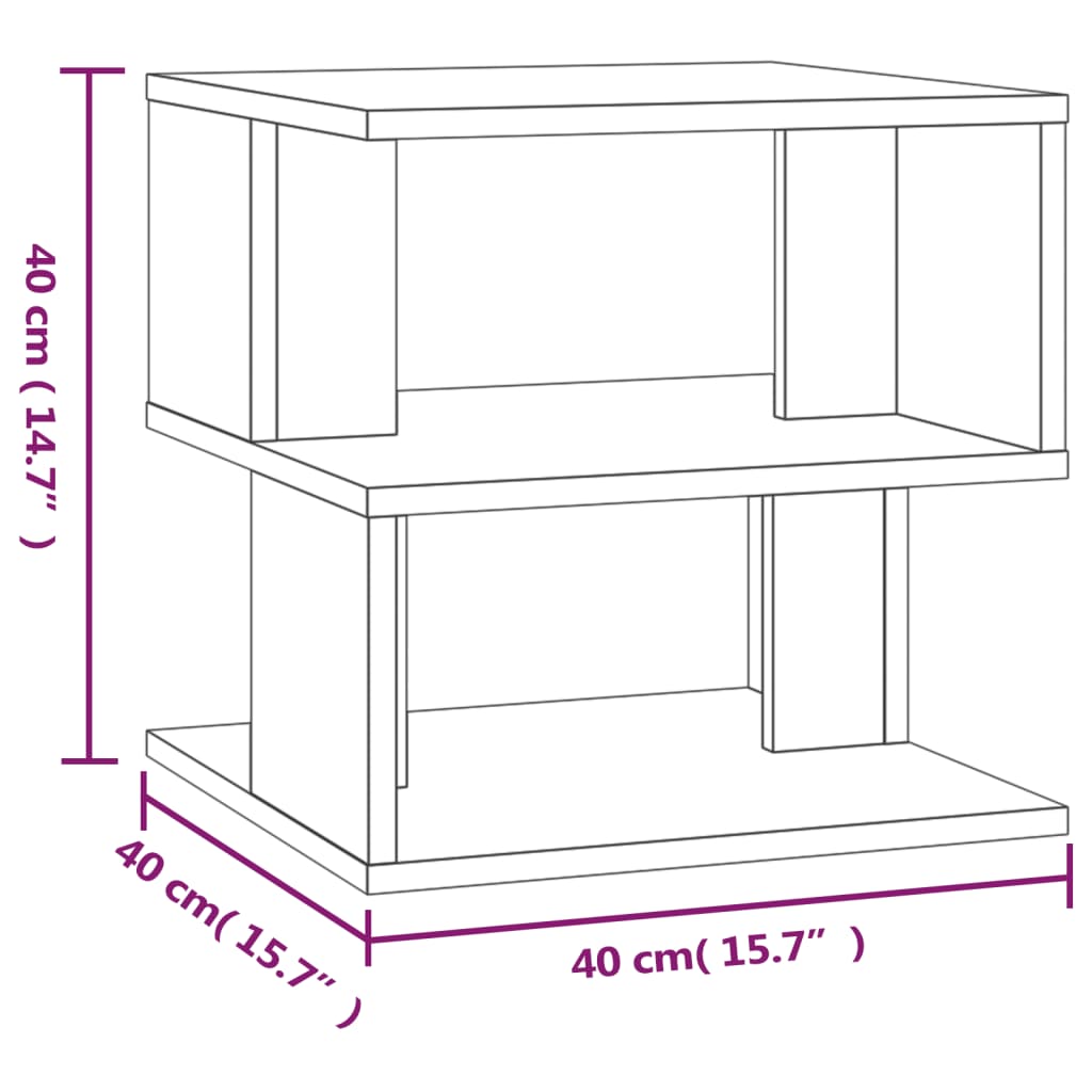 Side Table Grey Sonoma 40x40x40 cm Engineered Wood