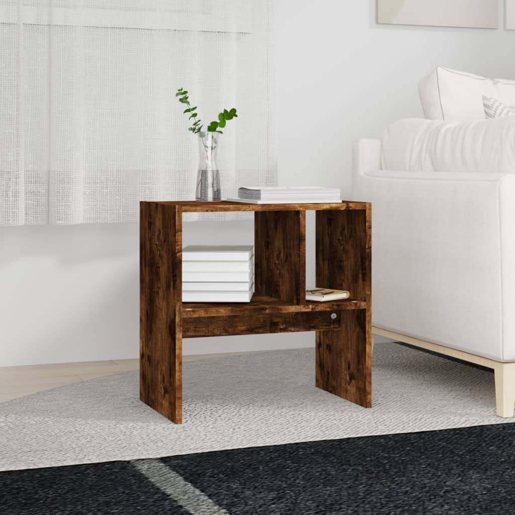 Side Table Smoked Oak 50x30x50 cm Engineered Wood