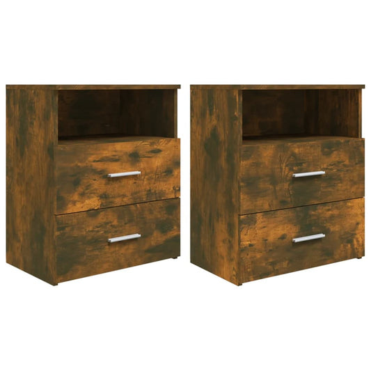 Bed Cabinets 2 pcs Smoked Oak 50x32x60 cm