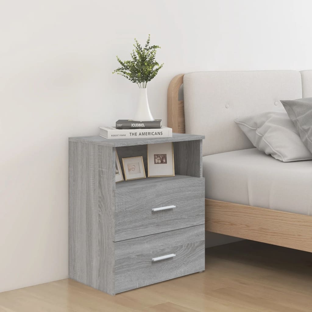 Bed Cabinet Grey Sonoma 50x32x60 cm