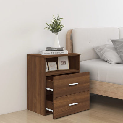 Bed Cabinets 2 pcs Brown Oak 50x32x60 cm