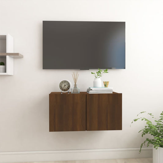 Hanging TV Cabinet Brown Oak 60x30x30 cm Engineered Wood