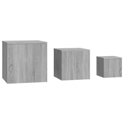 Side Tables 3 pcs Grey Sonoma Engineered Wood