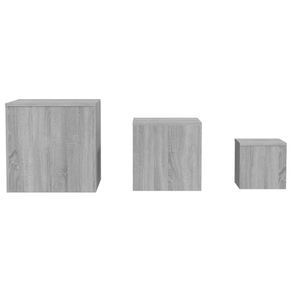 Side Tables 3 pcs Grey Sonoma Engineered Wood