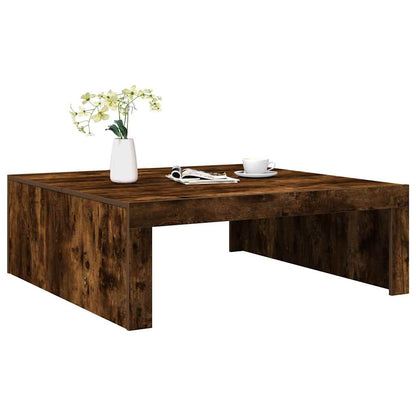 Coffee Table Smoked Oak 100x100x35 cm Engineered Wood