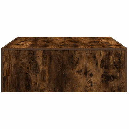 Coffee Table Smoked Oak 100x100x35 cm Engineered Wood