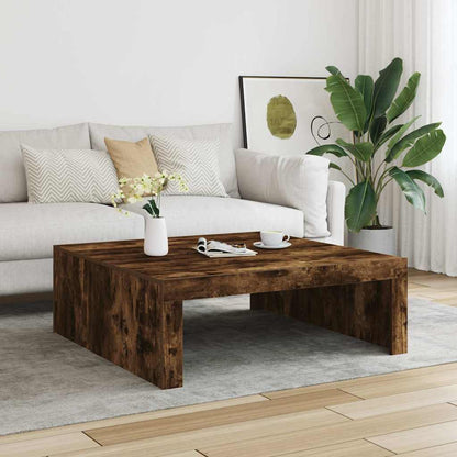 Coffee Table Smoked Oak 100x100x35 cm Engineered Wood