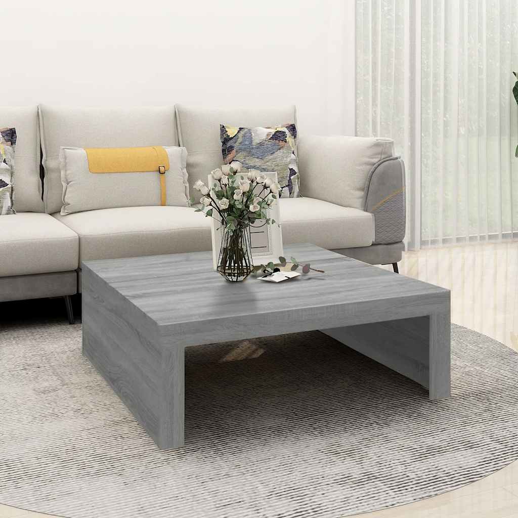 Coffee Table Grey Sonoma 100x100x35 cm Engineered Wood